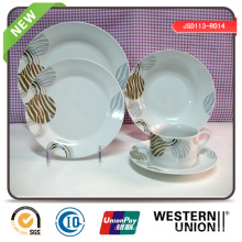 30pcs porcelana jantar conjunto em forma redonda